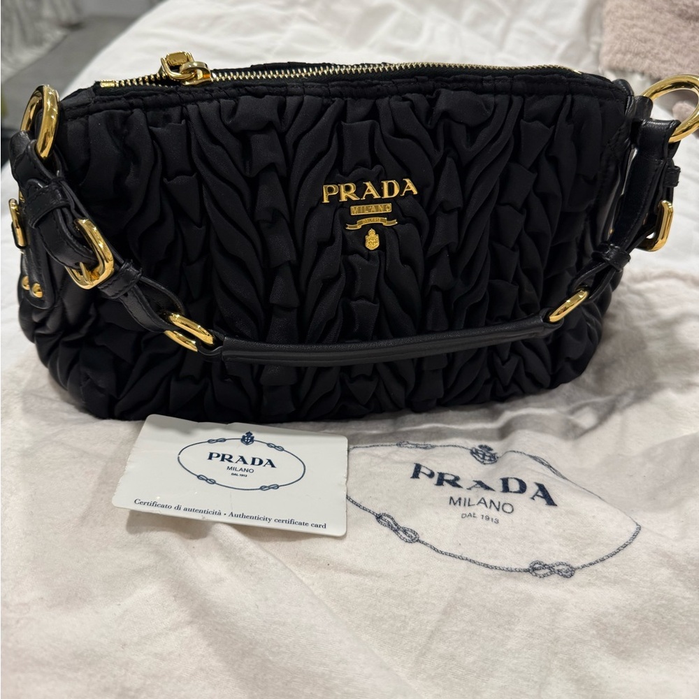 Prada Tessuto & Nappa Leather Shoulder Bag